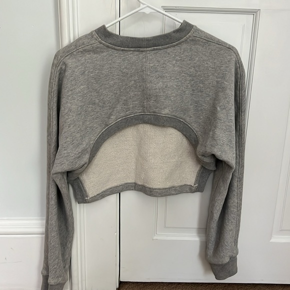 Tibi grey cropped open back sweatshirt - Picture 5 of 5